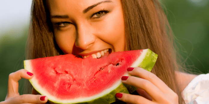 girl who eats watermelon to lose weight